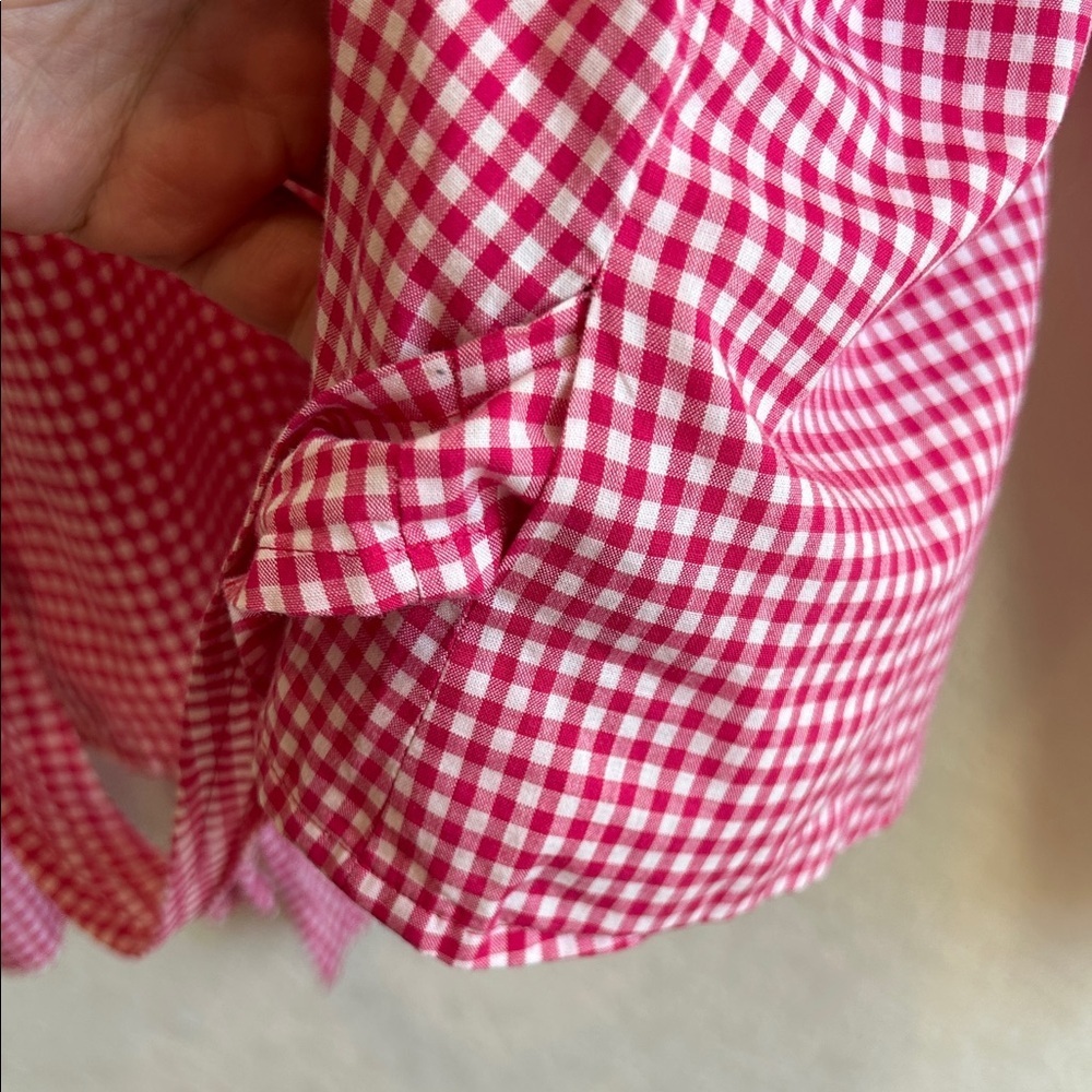 Vintage Evan Picone Pink Gingham Wrap Blouse - Picture 6 of 9